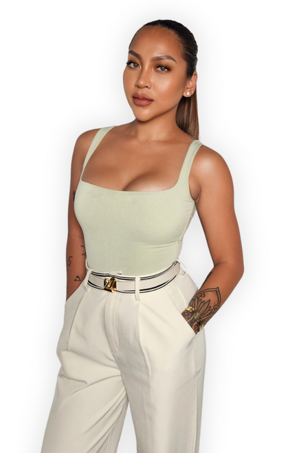 MELANIA DOUBLE LAYER SQUARE NECK TOP