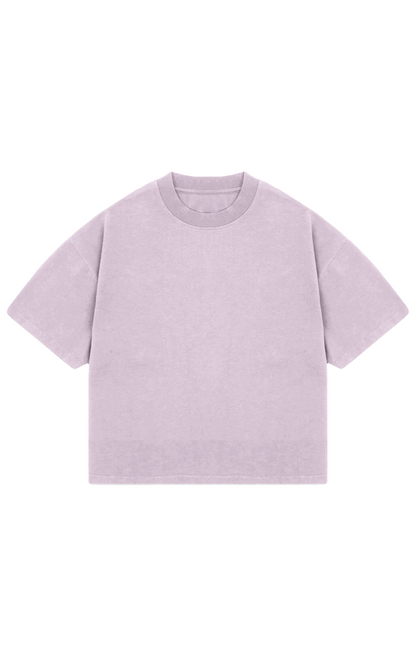 310GSM CROP OVERSIZE TEE- LILAC